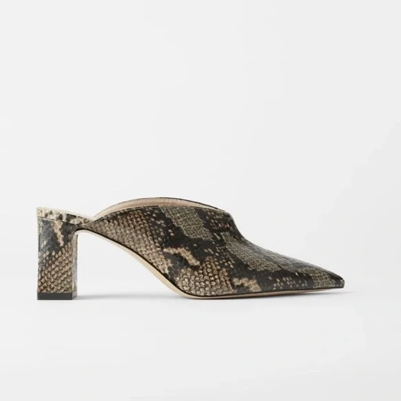 Zara Snake Print Mules - Picture 8 of 8